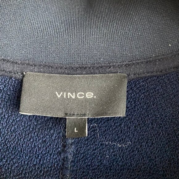 VINCE MENS TRACK JACKET DARK NAVY AND WHITE LARGE - Picture 3 of 4